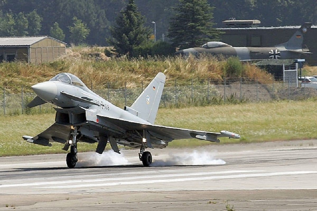 Eurofighter Typhoon multirole fighter jet in flight
