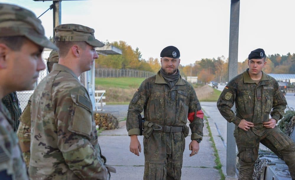 German Leopard 2A7V main battle tank during a combined arms demonstration at Grafenwoehr Training Area