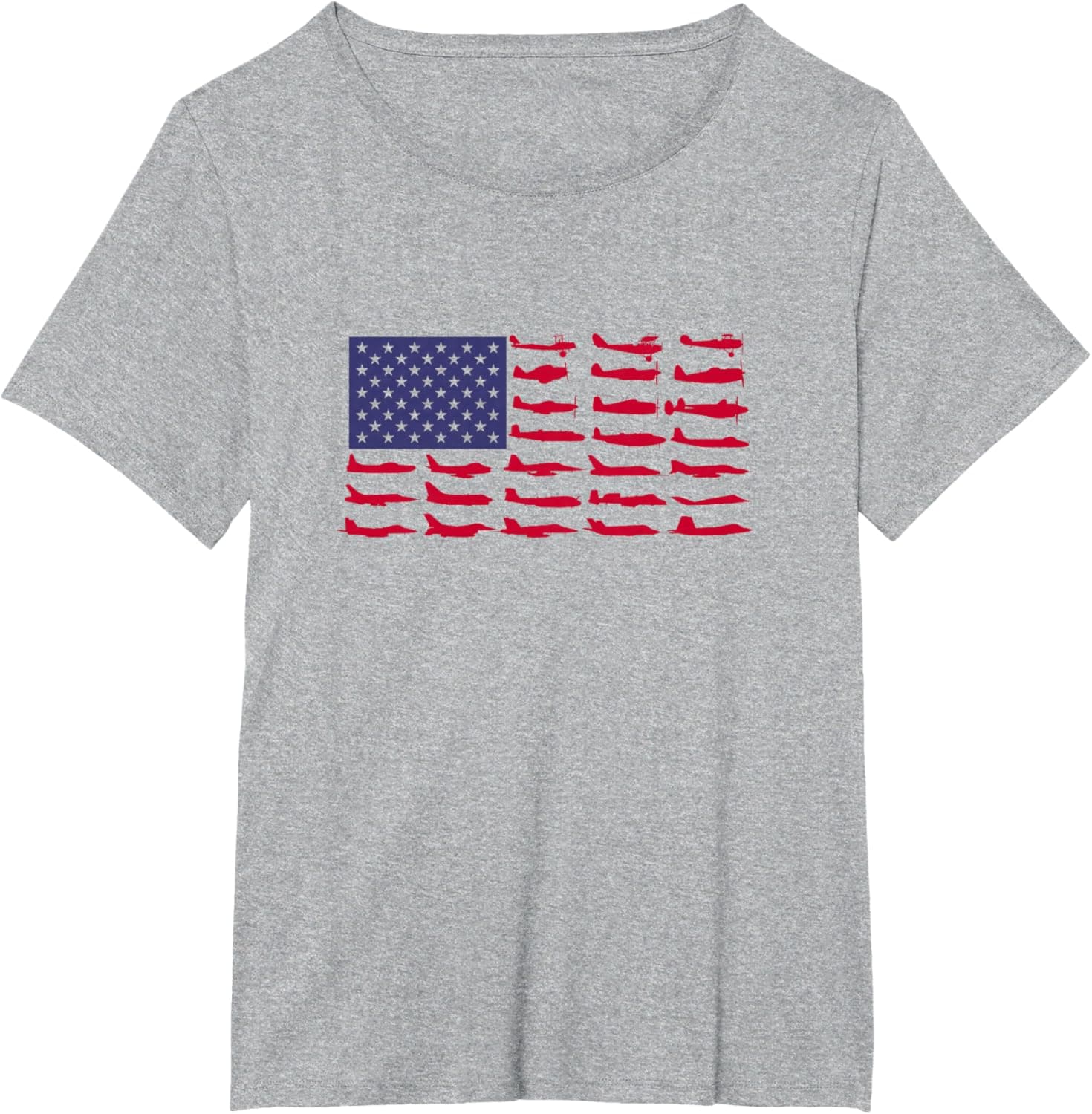 Closeup of the Aircraft Flag print: each horizontal stripe is a different US military aircraft, arranged chronologically from biplanes at the bottom to F-22 and F-35 at the top