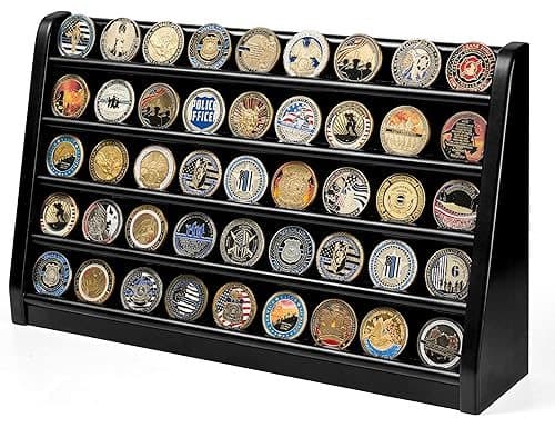 DecoWoodo challenge coin display case wall mount