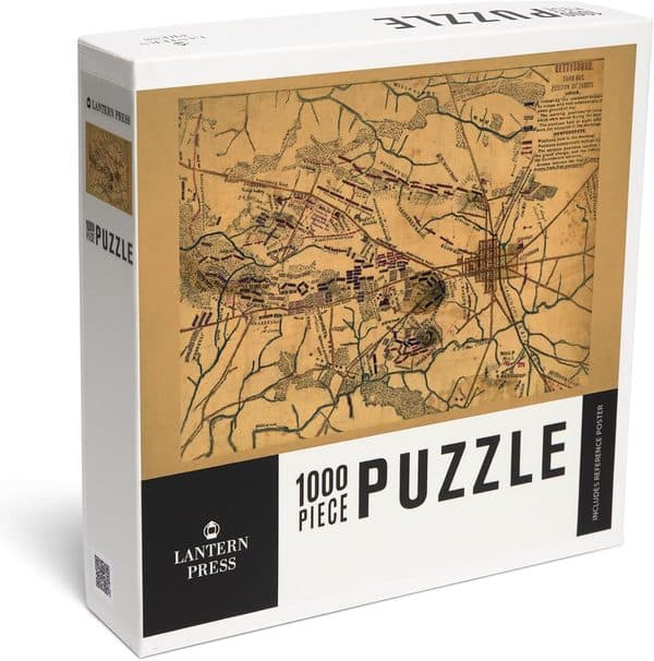 Gettysburg panoramic battlefield map 1000 piece jigsaw puzzle