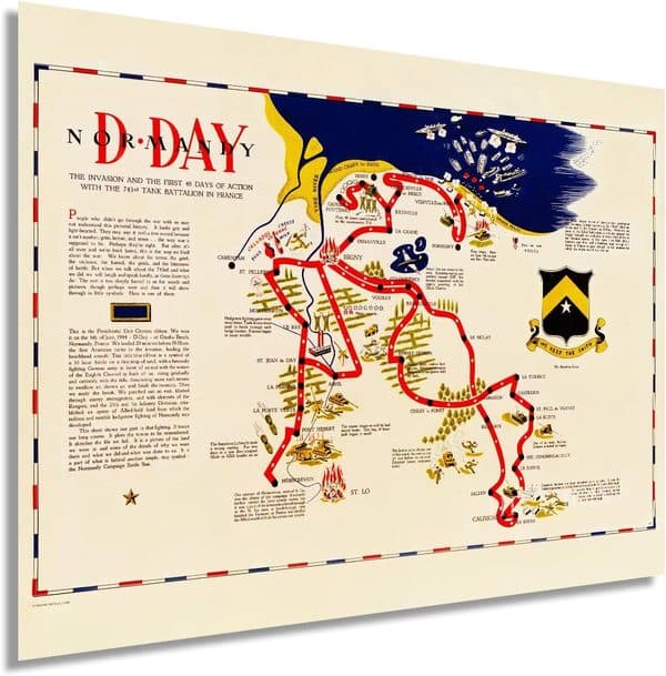 HISTORIX D-Day Normandy invasion map poster 18x24 inches