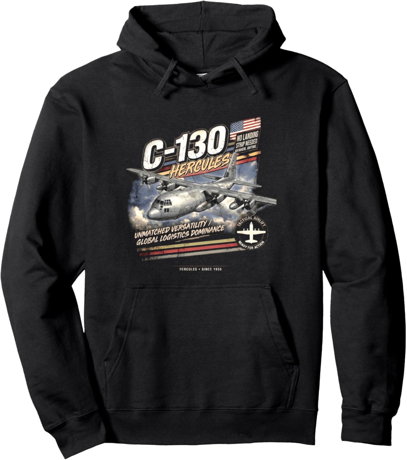 C-130 Hercules Vintage/Retro Collectable Design Pullover Hoodie