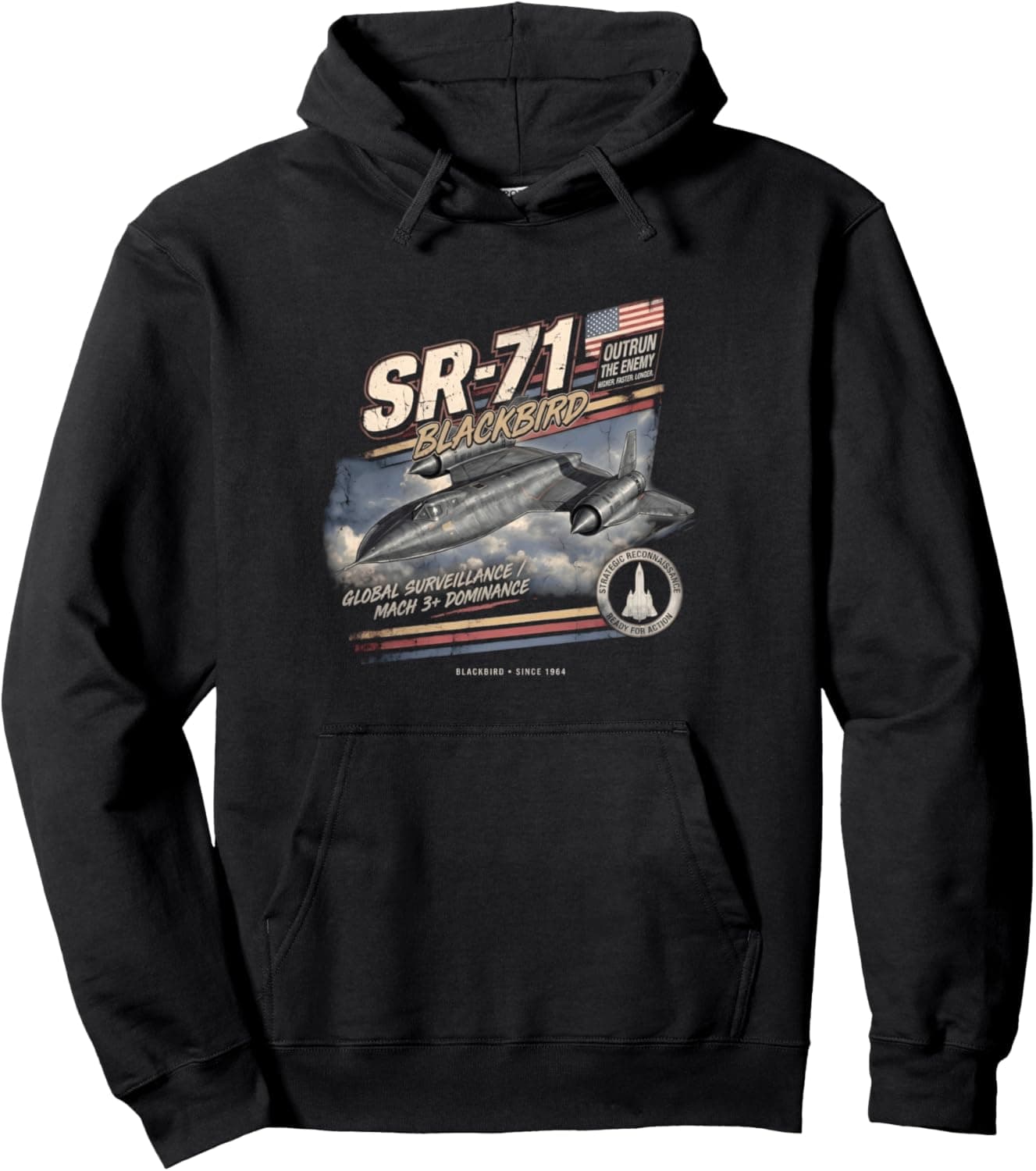 SR-71 Blackbird Vintage/Retro Collectable Design Pullover Hoodie