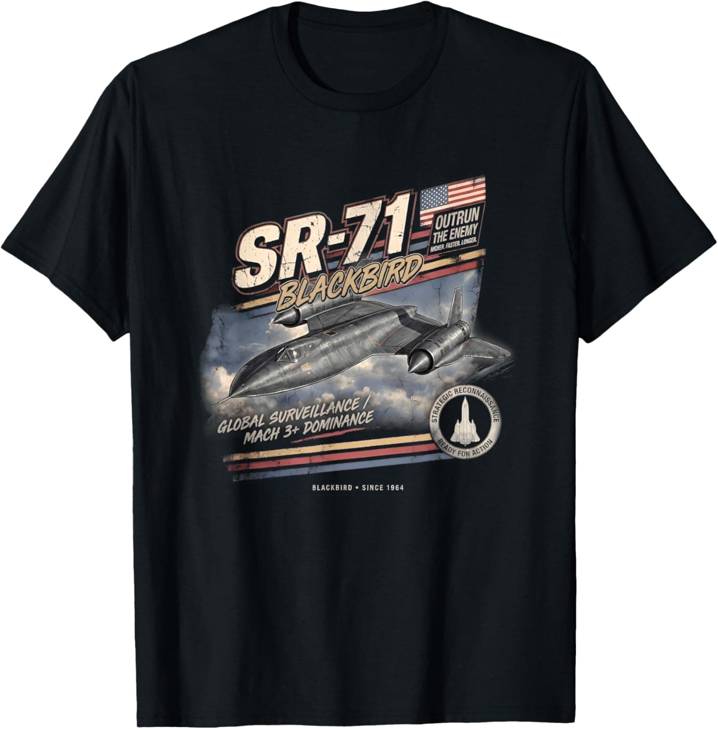 SR-71 Blackbird Vintage/Retro Collectable Design T-Shirt