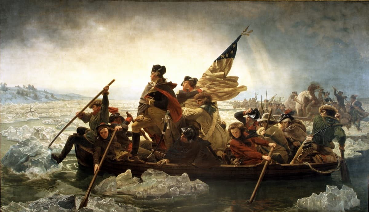 Washington crossing the Delaware River to attack Trenton, December 1776