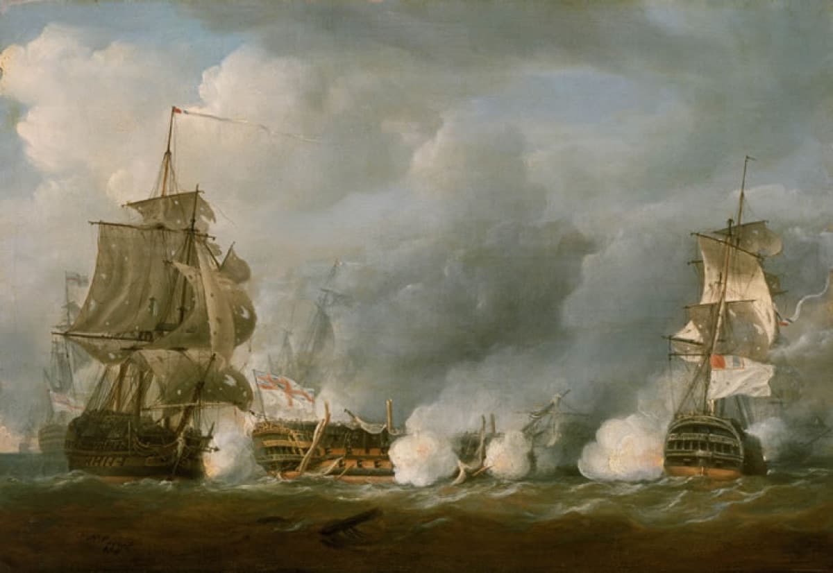 British and French ships of the line engaged at close quarters during the Glorious First of June, 1794