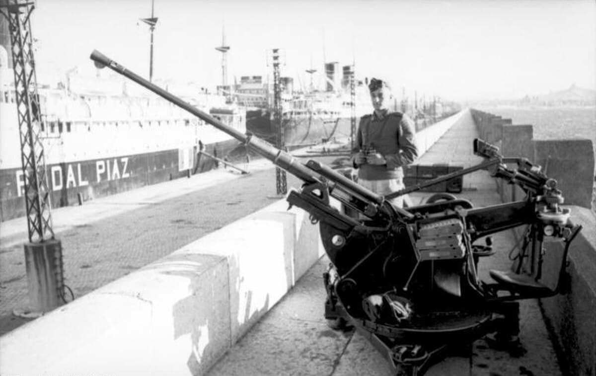 HMS Campbeltown wedged into the dock gate at St Nazaire after the commando raid, March 28, 1942