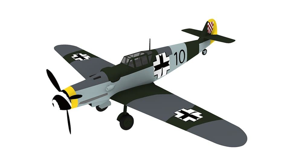 Bf 109G profile view in Luftwaffe markings