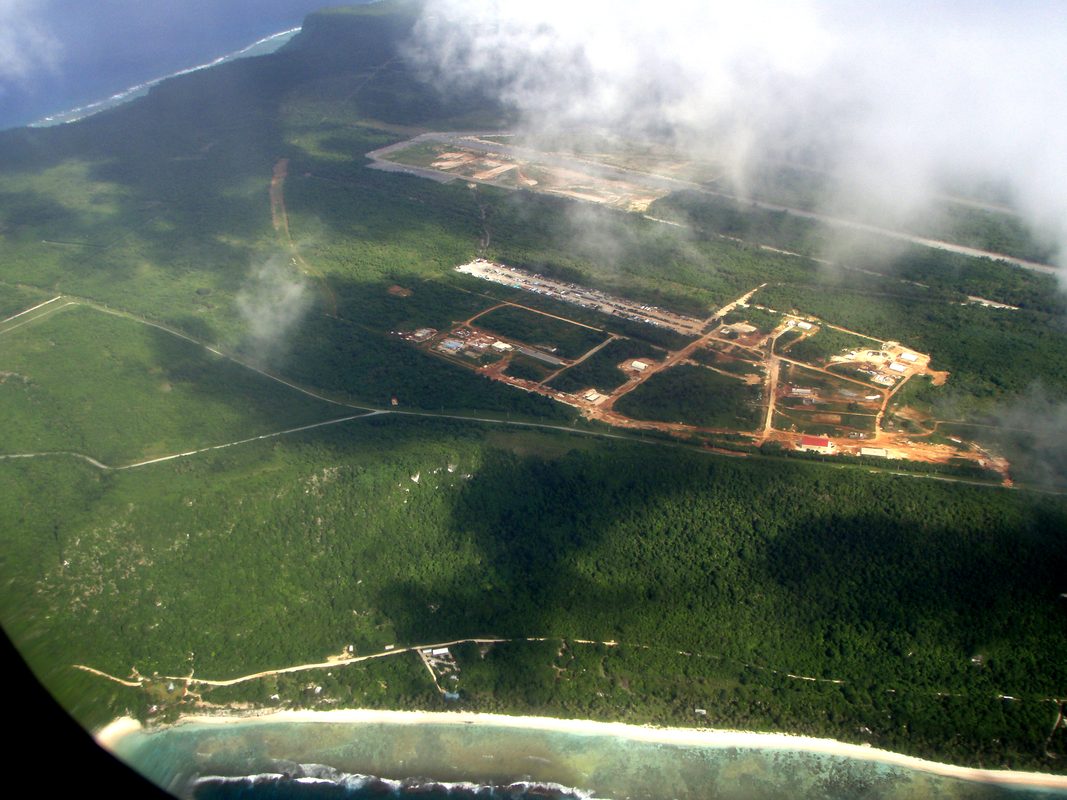 Military operations at Andersen Air Force Base on the island of Guam in the western Pacific
