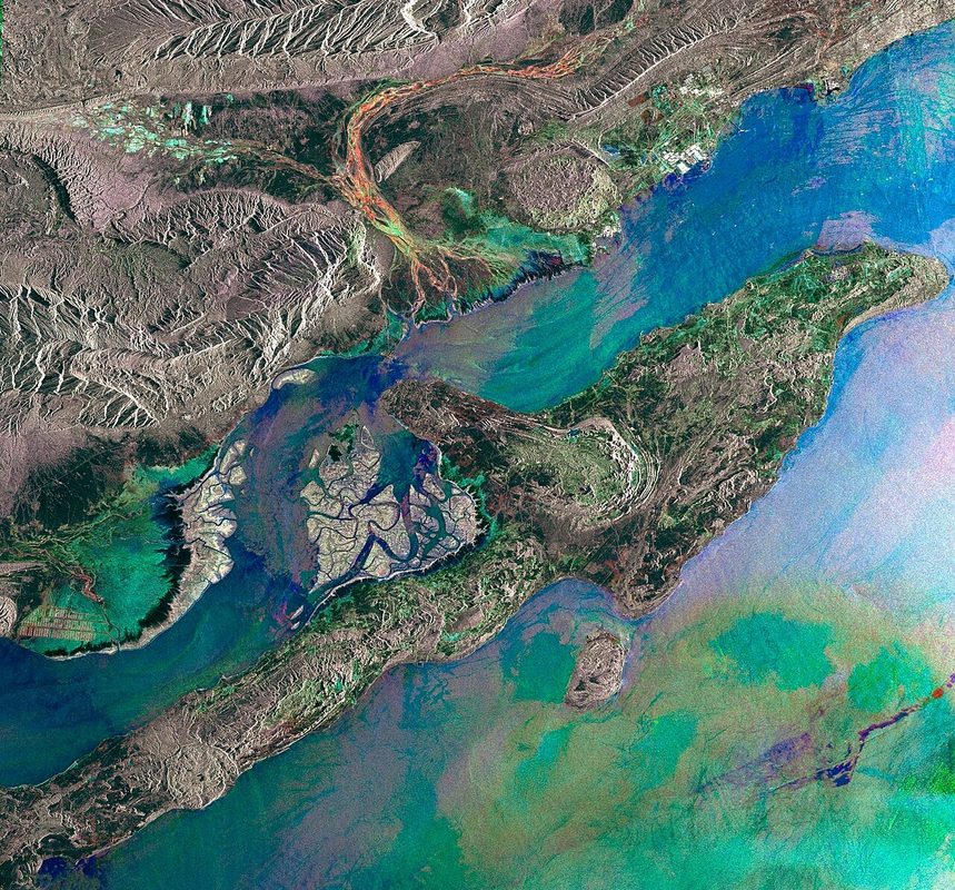 Strategic Qeshm Island in the Strait of Hormuz showing Iranian military infrastructure