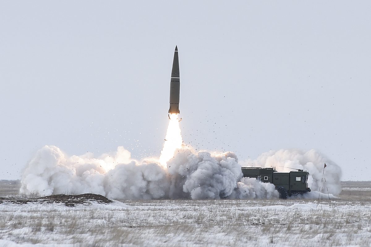 Kapustin Yar missile test range facilities in southern Russia with launch infrastructure