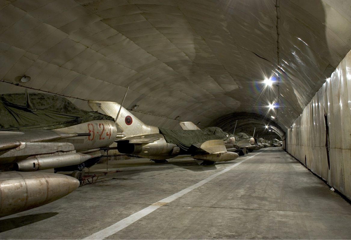 Albanian Air Force Shenyang F-6 fighter jet at Gjader Air Base in Albania