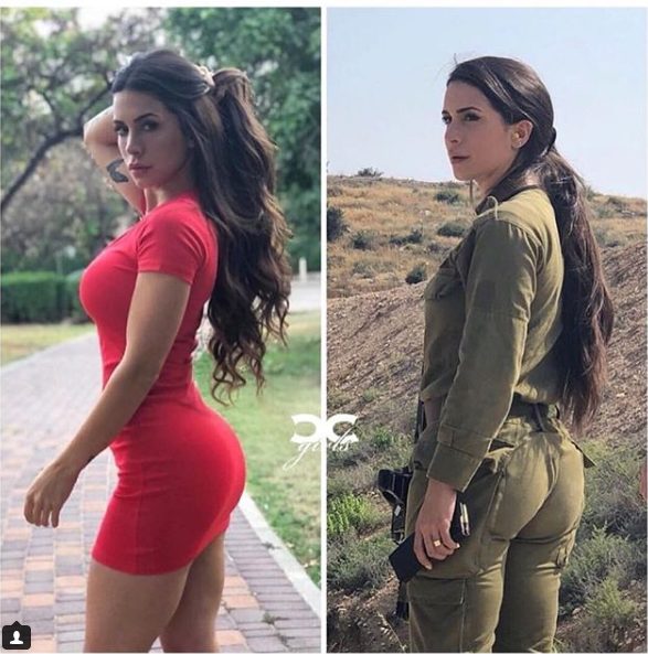 Young Israeli woman demonstrating strength and confidence in military training