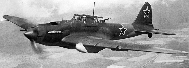 Il-2 Sturmovik ground attack aircraft in Soviet markings
