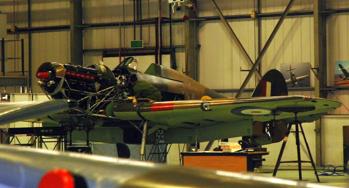 Hawker Hurricane in Battle of Britain camouflage with RAF roundels