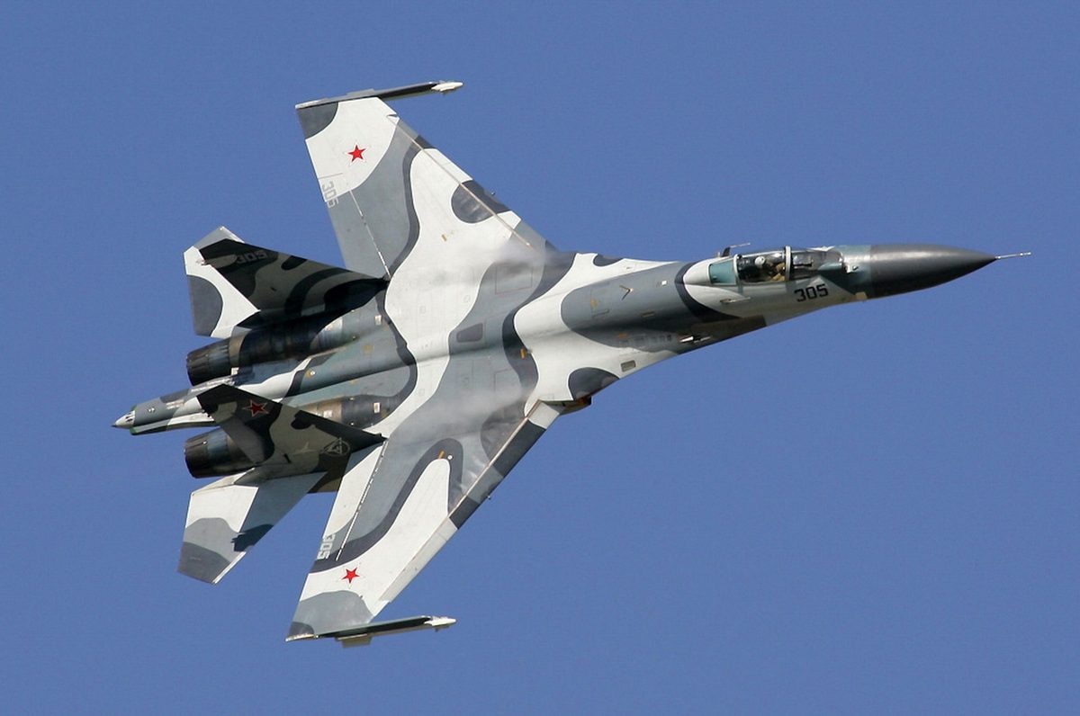 Su-27 Flanker performing a Pugachev's Cobra maneuver at an airshow