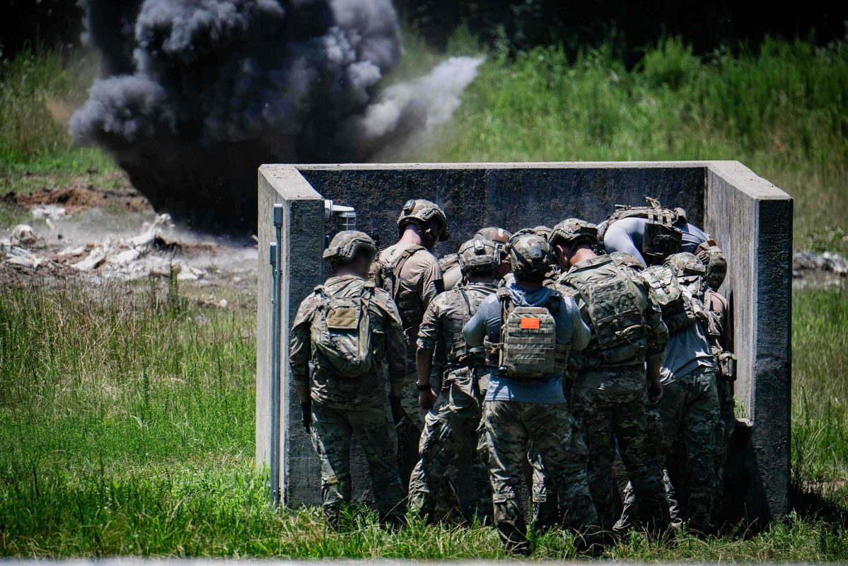 U.S. Navy SEAL operators during special warfare combat training
