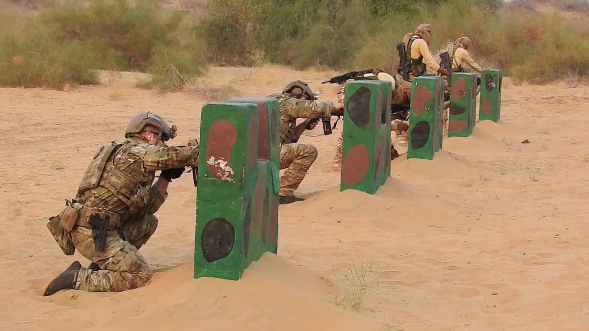 Indian Parachute Regiment Special Forces paratroopers during airborne operations