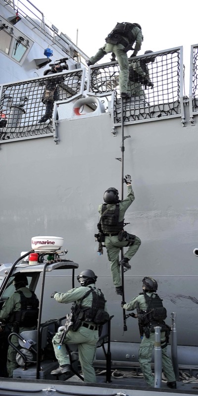 South Korean Navy UDT SEAL operators during maritime special warfare training
