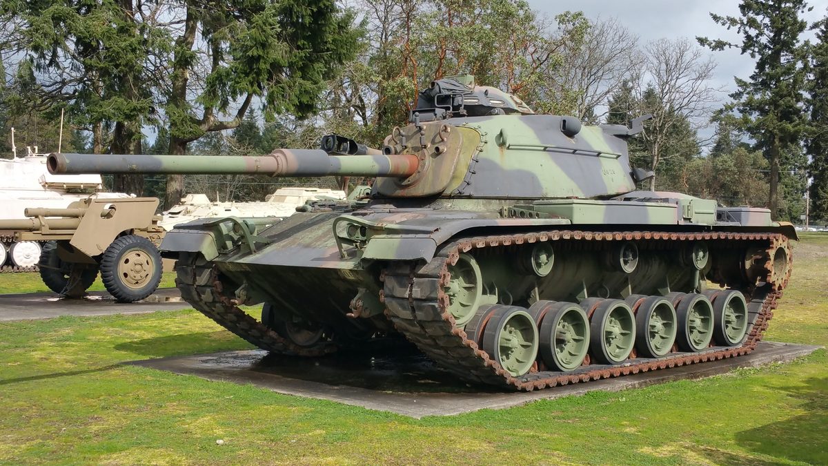 American M60 Patton main battle tank in desert camouflage during Operation Desert Storm