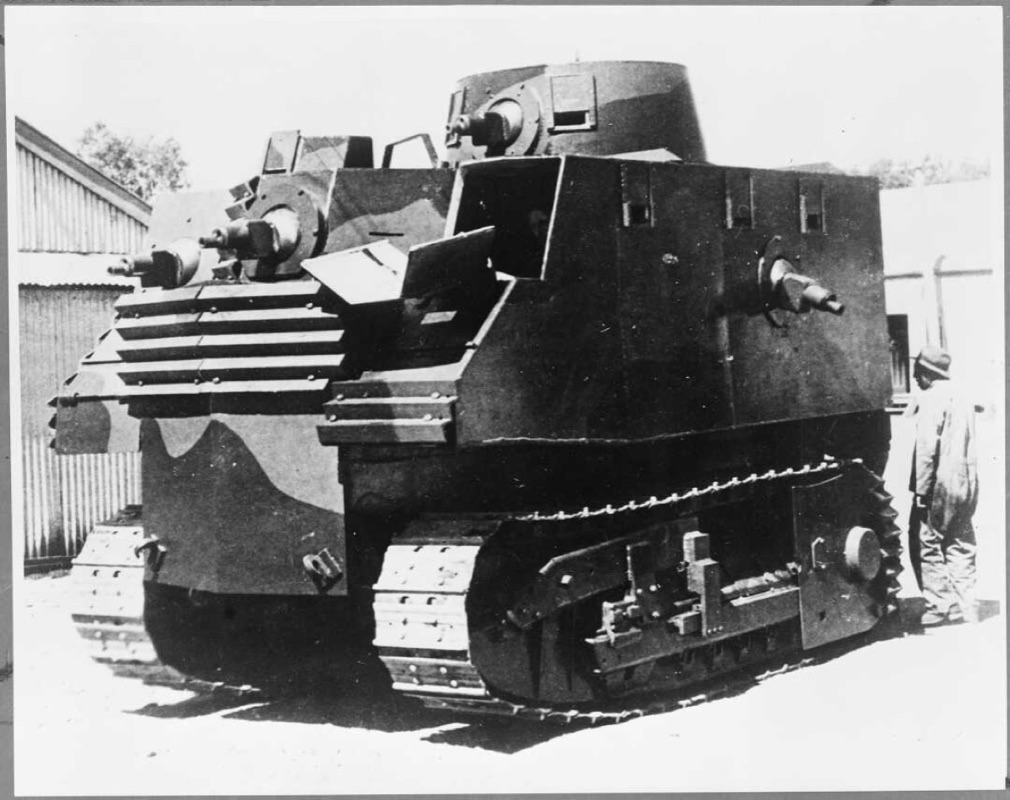 Bob Semple Tank built on a Caterpillar tractor chassis in New Zealand during World War II