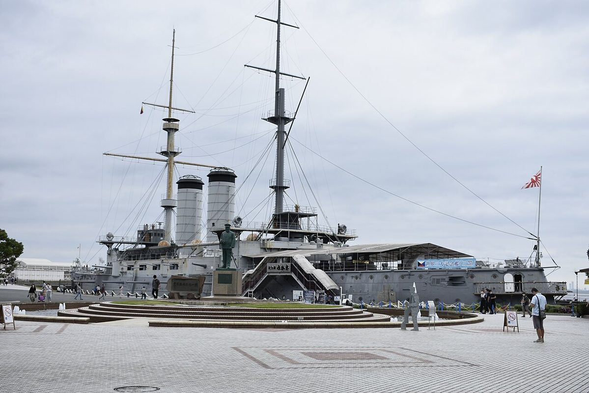IJN Mikasa pre-dreadnought battleship preserved as a museum ship in Yokosuka