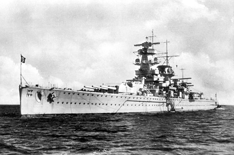 German pocket battleship Admiral Graf Spee in Montevideo harbor, 1939