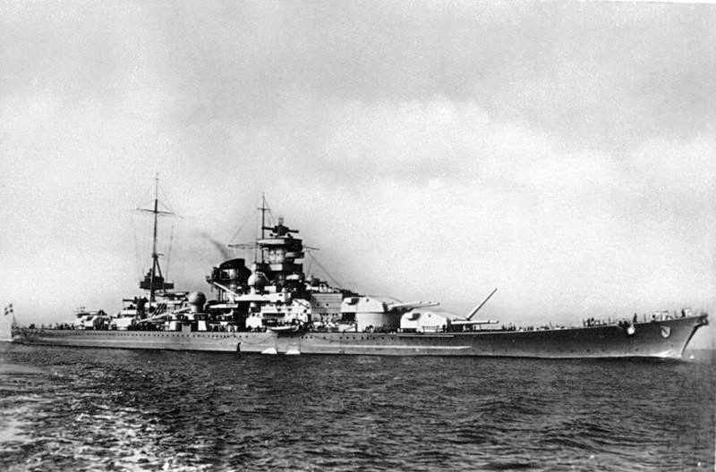 German battlecruiser Scharnhorst at sea during World War II