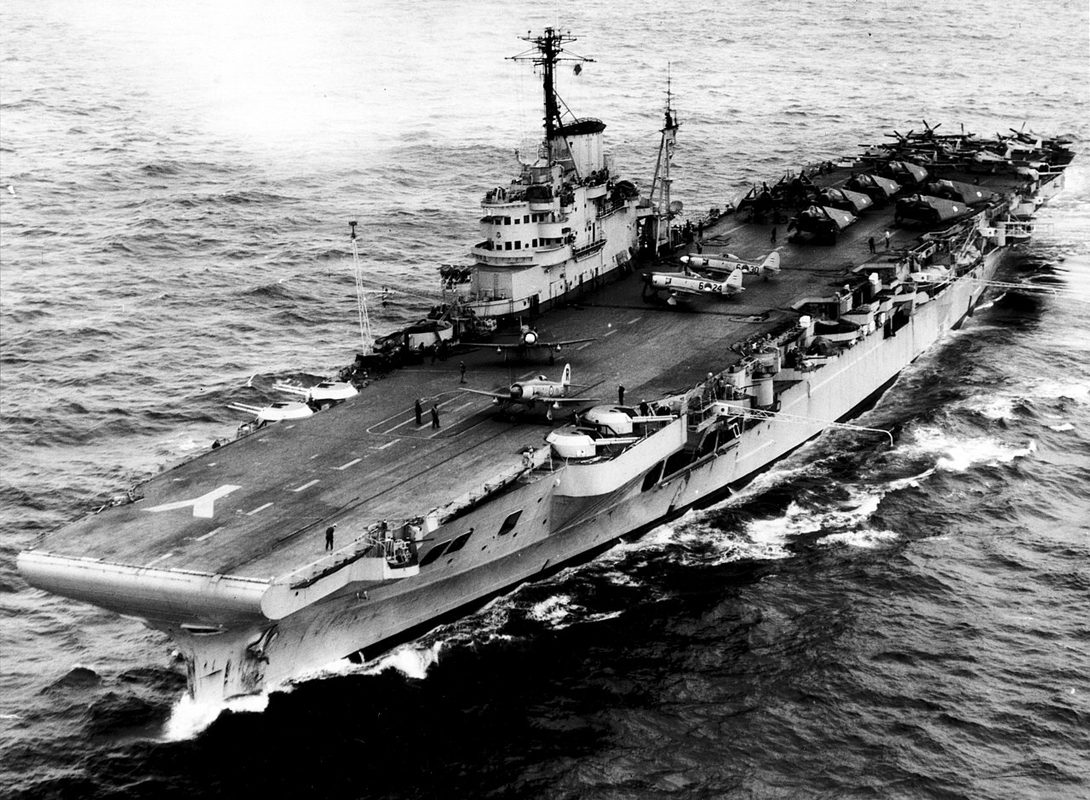HMS Illustrious aircraft carrier in the Mediterranean during World War II