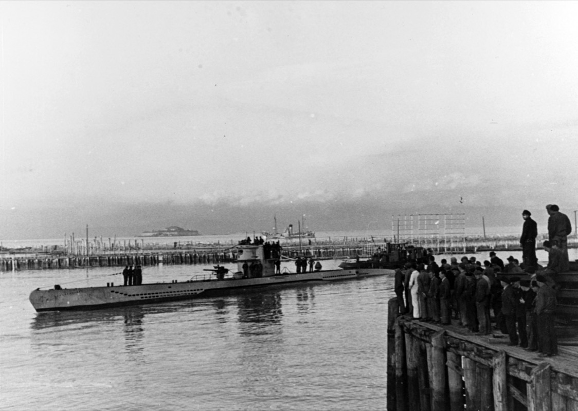 German Type VIIB U-boat U-48 at sea during World War II