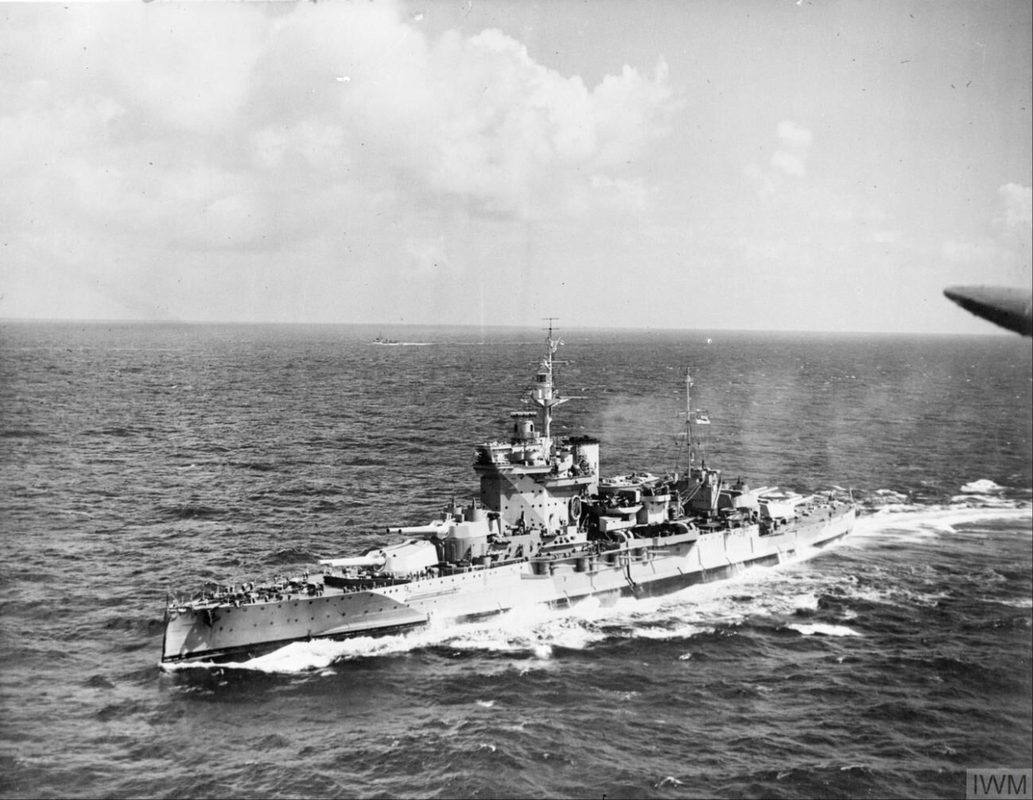 HMS Warspite Queen Elizabeth-class battleship at sea
