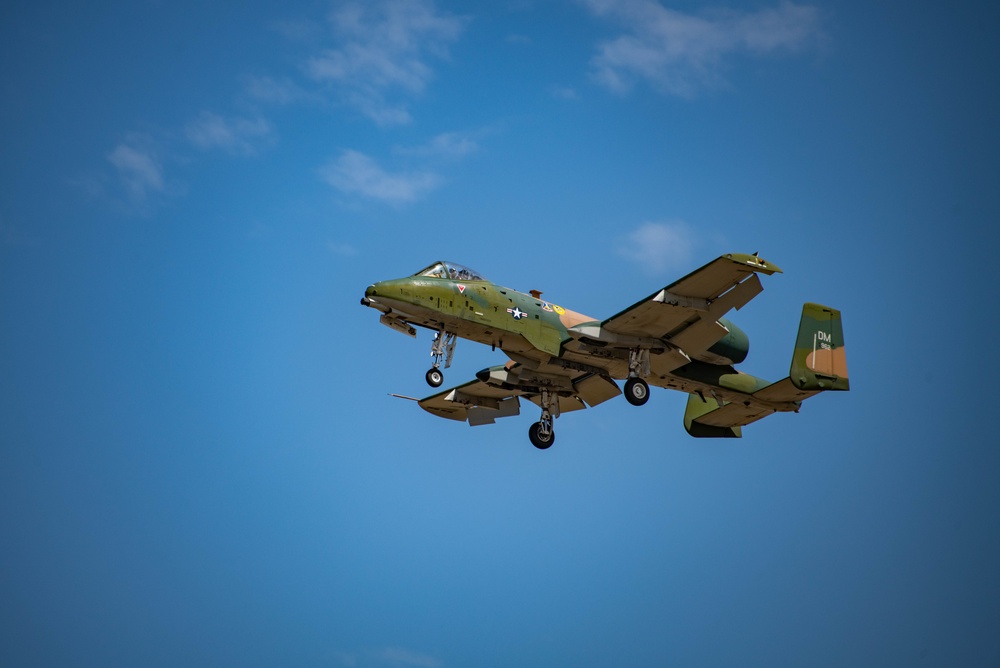 A-10 Thunderbolt II demonstration team aircraft with landing gear extended