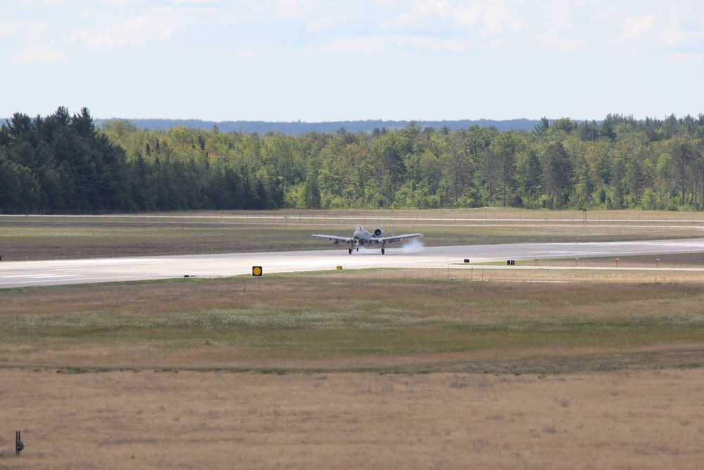 A-10 Thunderbolt II preparing to land at Alpena Combat Readiness Training Center