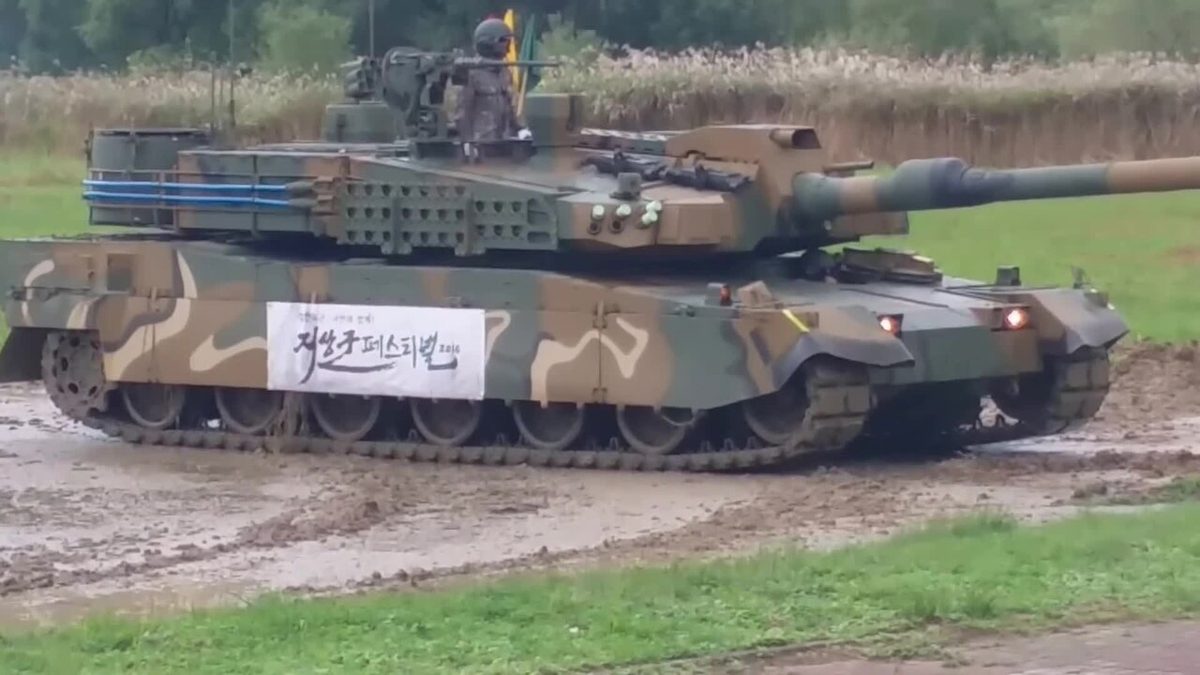 South Korean K2 Black Panther main battle tank during demonstration