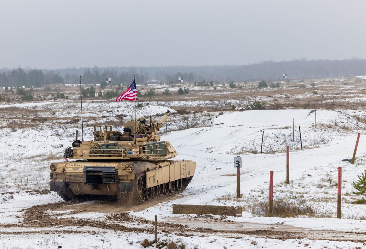M1A2 SEPv3 Abrams main battle tank during gunnery training at Fort Benning