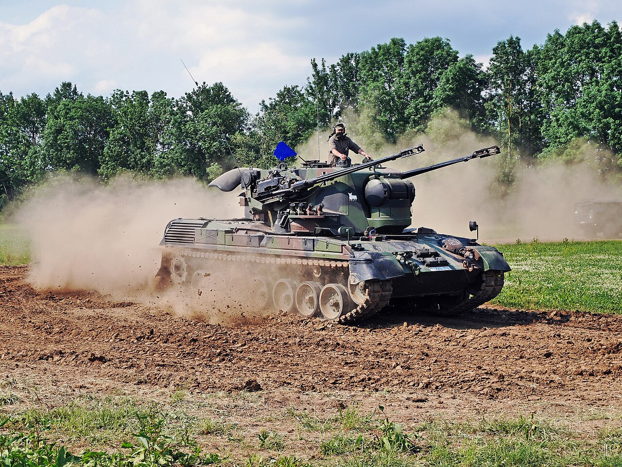 German-supplied Gepard self-propelled anti-aircraft gun used for counter-drone defense in Ukraine