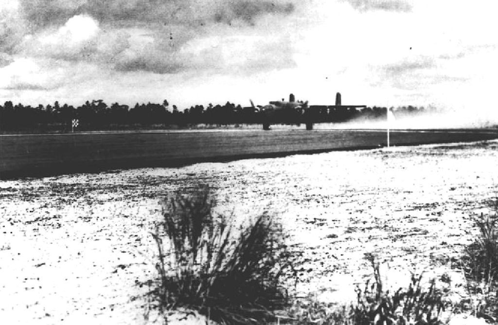 B-25 Mitchell bomber during short-takeoff training at Wagner Field, Florida, in March 1942, preparing for the Doolittle Raid