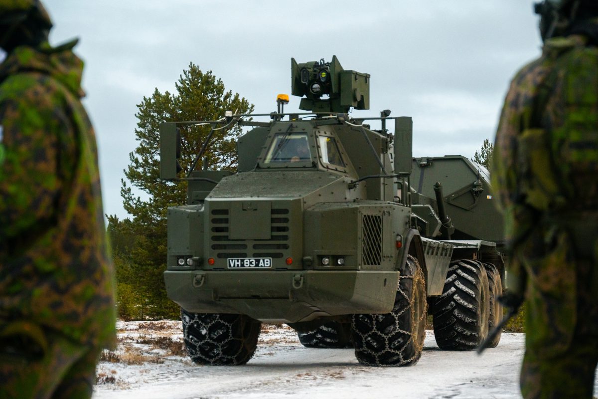 K9 Thunder howitzers being transported in convoy formation during a military exercise