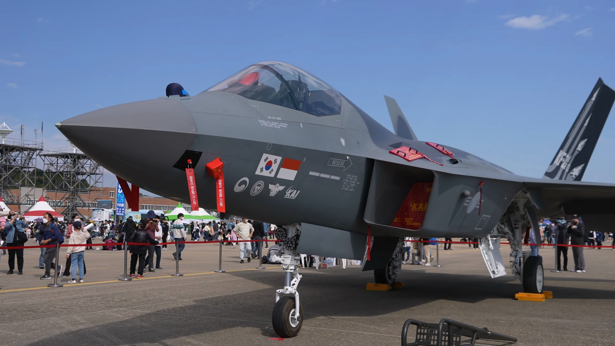 KF-21 Boramae prototype during rollout ceremony at Korea Aerospace Industries facility