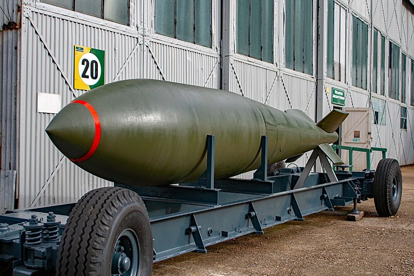 Tallboy earthquake bomb designed by Barnes Wallis for precision strikes on hardened targets