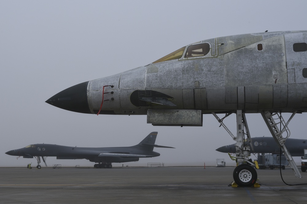 B-1B Lancer aircraft undergoing maintenance at Oklahoma City Air Logistics Complex