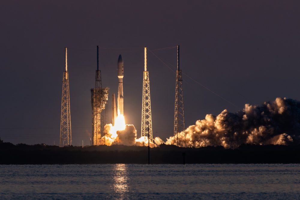 Atlas V rocket launching a national reconnaissance satellite from Cape Canaveral Space Force Station