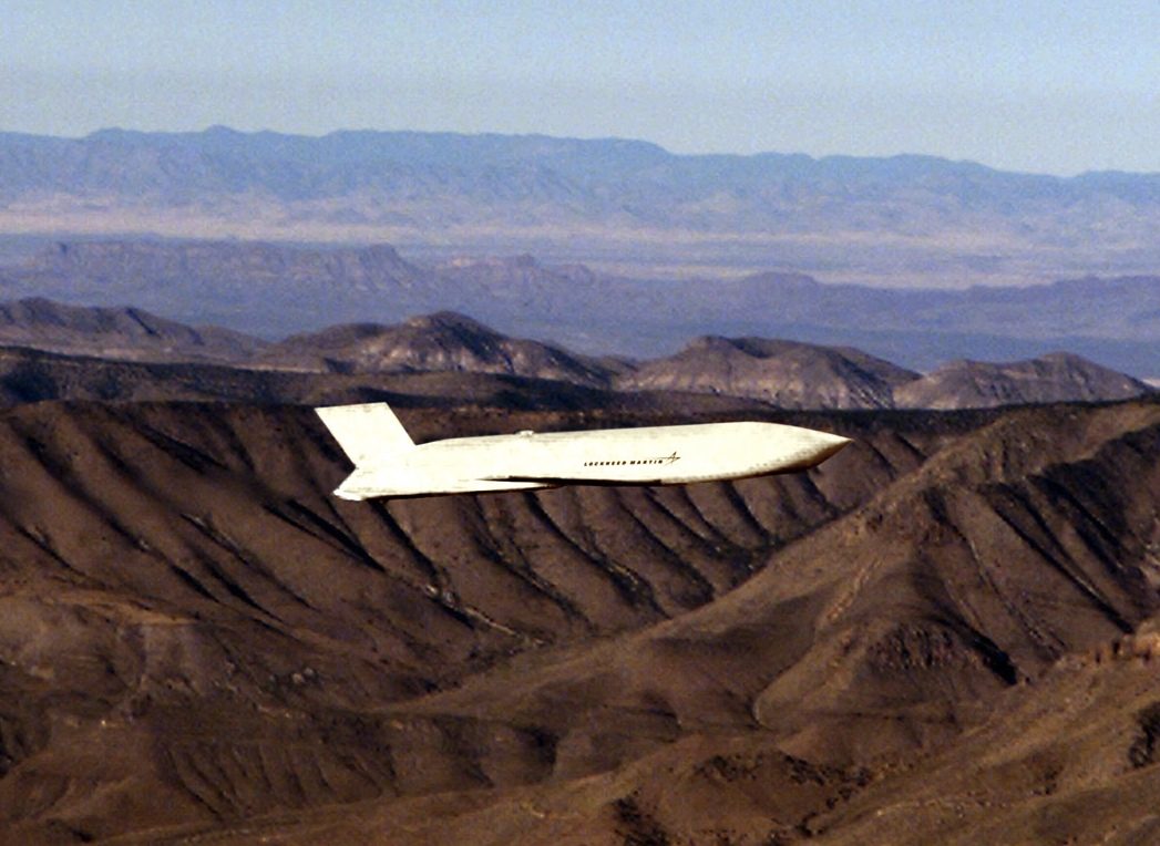 AGM-158 JASSM cruise missile showing its stealthy airframe design