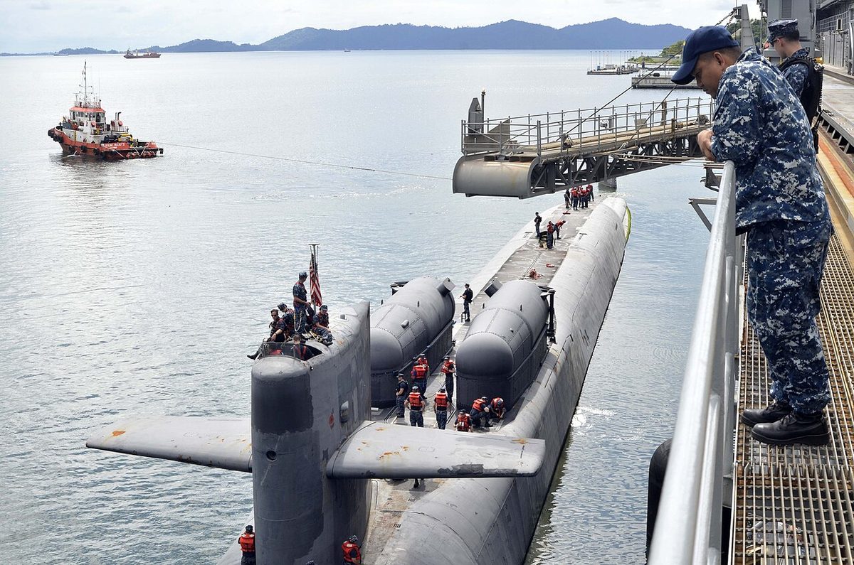 Ohio-class ballistic missile submarine underway at sea
