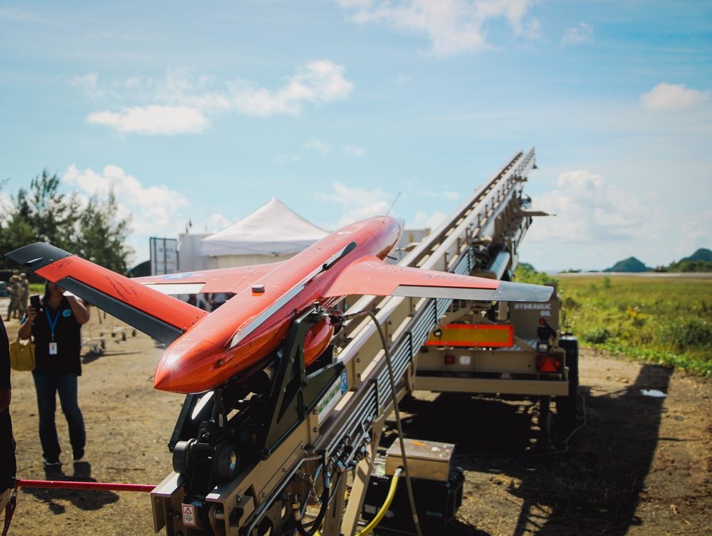 PAC-2 Patriot interceptor missiles launching during a live fire exercise at Palau during Valiant Shield 22