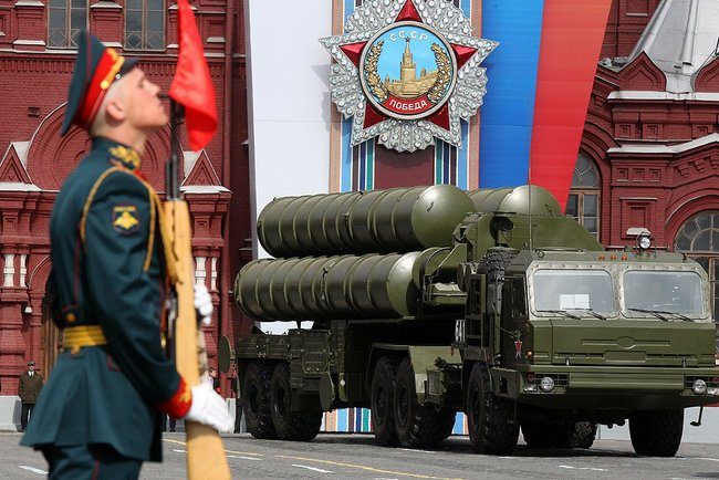 S-400 Triumf transporter-erector-launcher vehicle during a military parade in Moscow