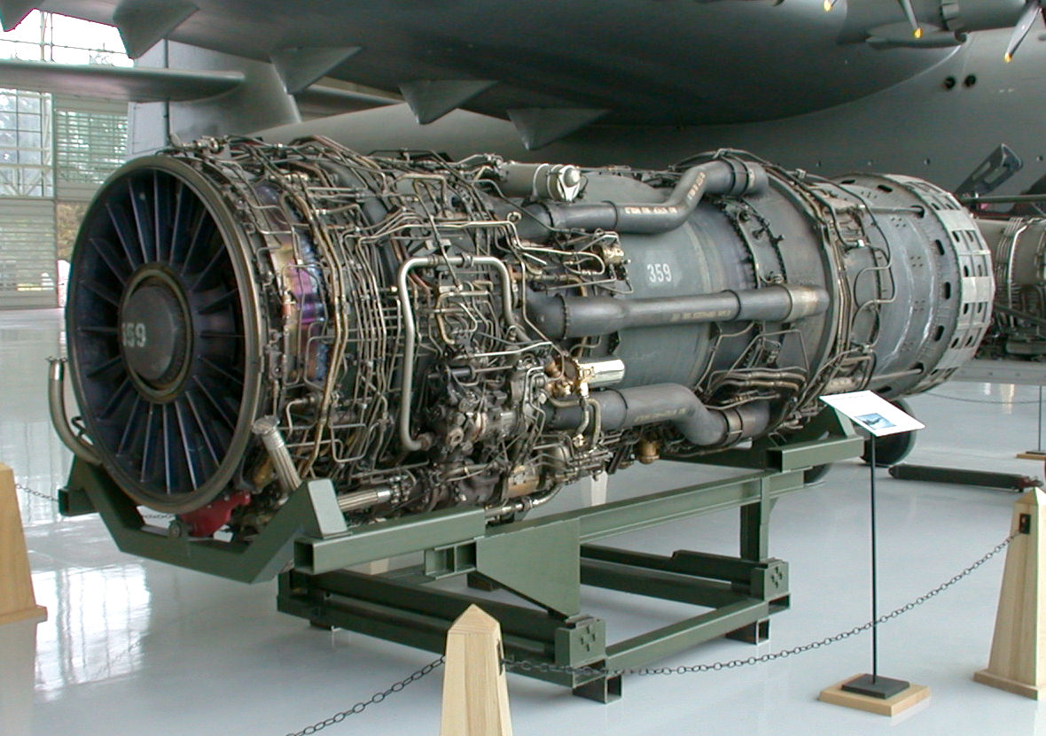 Pratt and Whitney J58 turbojet engine used in the SR-71 Blackbird on display at a museum