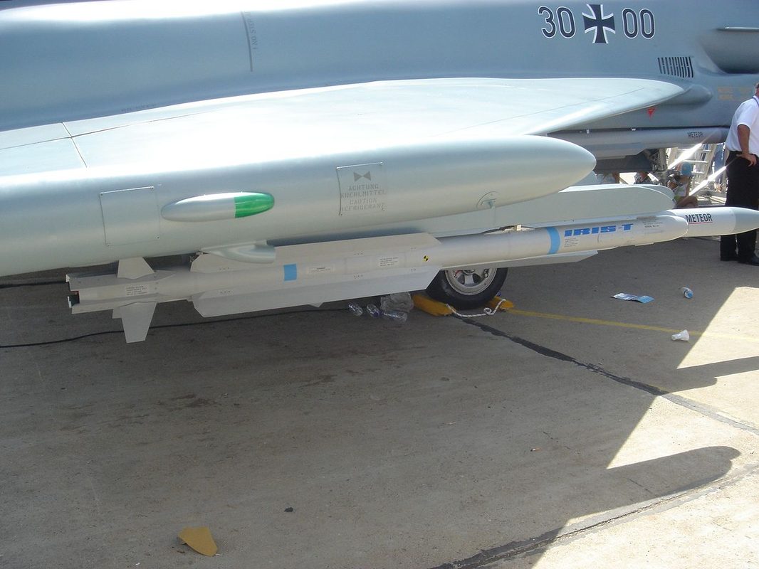 IRIS-T missile mounted under a Eurofighter Typhoon wing pylon