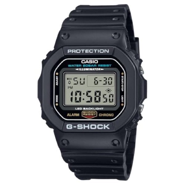 Casio G-Shock DW-5600 square digital military watch in black resin